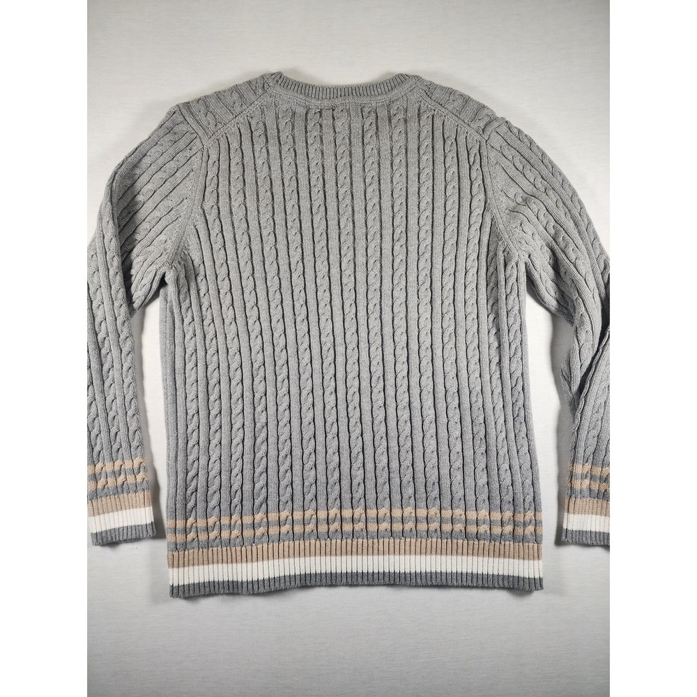 Tommy Hilfiger Varsity Womens XXL Grey Cable Knit Crewneck Pullover Sweater Prep - Picture 7 of 8